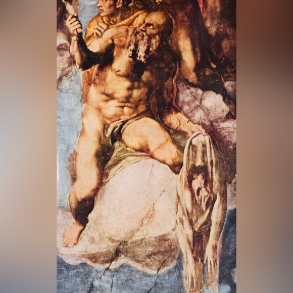 SAINT BARTHOLOMEW Original 50’s Vintage Fine Art Print MICHELANGELO Antique USA
